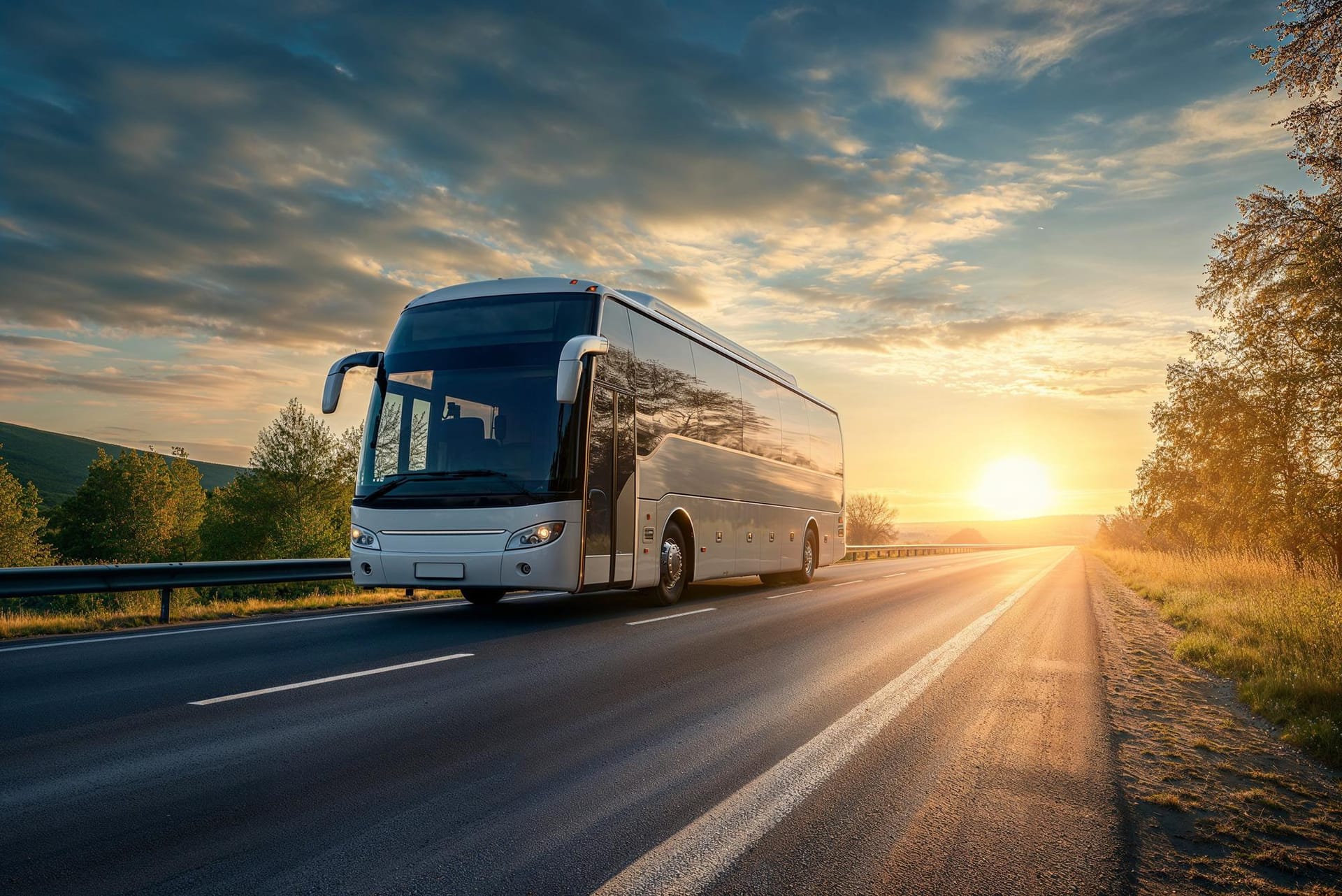 Ônibus em rodovia